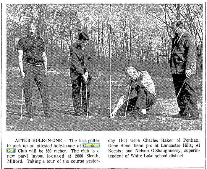 Glenlore Golf Course (Glenlore Golf Club) - May 1965 Hole-In-One